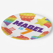 Pop het! | Regenboogverjaardag Papieren Bordje (Gekanteld)