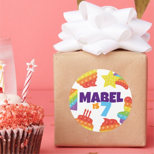 Pop het! | Regenboogverjaardag Ronde Sticker (Feest)