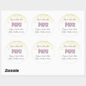 Pop het! Roze, Baby shower, Wijn, Champagne, Ronde Sticker (Vel)