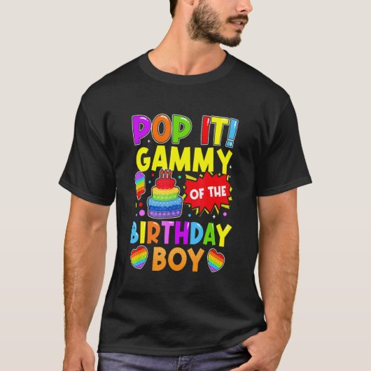 Pop het spel van de Birthday Boy Fidget Kinder Fam T-shirt (Voorkant)