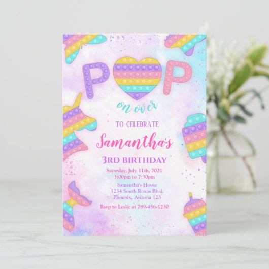 Pop Het Uitnodiging van de Dag (Staand voorkant)