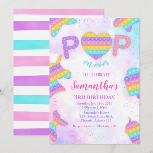 Pop Het Uitnodiging van de Dag (Voorkant / Achterkant)