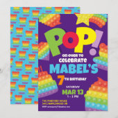 Pop het! | Uitnodiging Verjaardag (Voorkant / Achterkant)