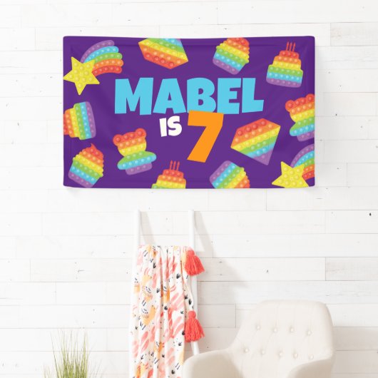 Pop het! | Uitnodiging Verjaardag Achtergrond Spandoek (Insitu)