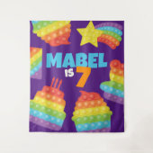 Pop het! | Uitnodiging Verjaardag Achtergrond Wandkleed (Voorkant)