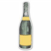 Pop het verleden: Retro Champagne Sticker (Voorkant)
