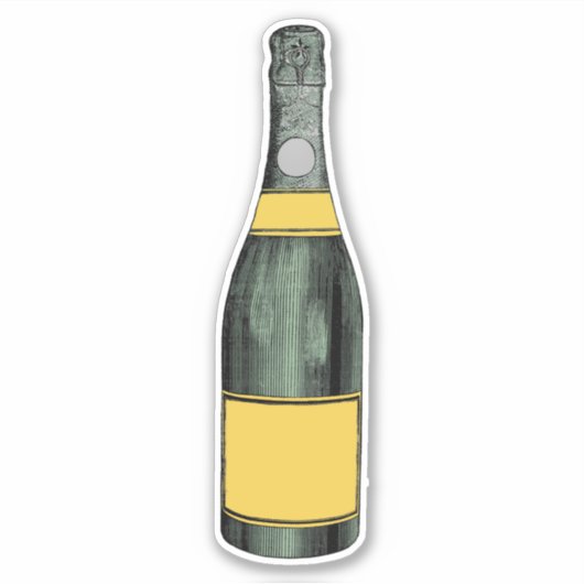Pop het verleden: Retro Champagne Sticker (Voorkant)