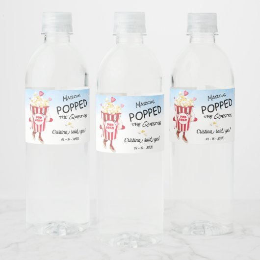 Pop Het Verloving van de Vraag Waterfles Etiket (Flessen)