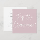Pop Het Vrijgezellenfeest Champagne Pink Kaart (Voorkant / Achterkant)