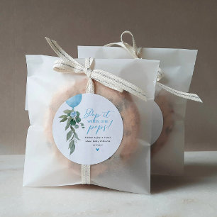 Pop het wanneer ze Poppen ballon groen Baby shower Ronde Sticker