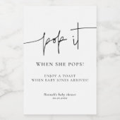 Pop het wanneer ze poppen Elegant Baby shower Mini Wijn Etiket (Enkel label)