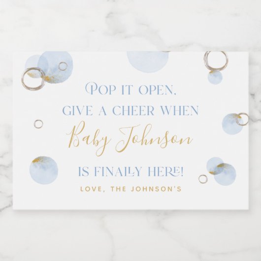 Pop het wanneer ze Poppen mini mousserende wijnfle Sparkling Wijnetiket (Enkel label)