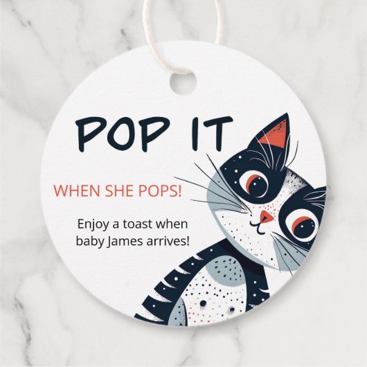 Pop het wanneer ze Poppen Schattige kat Baby showe Bedankjes Labels (Achterkant)