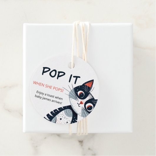 Pop het wanneer ze Poppen Schattige kat Baby showe Bedankjes Labels (In situ)