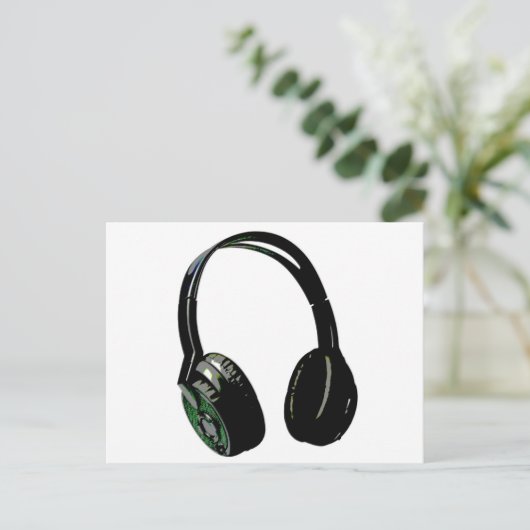 Pop hoofdtelefoon briefkaart (Staand voorkant)