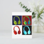 Pop hoofdtelefoon briefkaart (Staand voorkant)