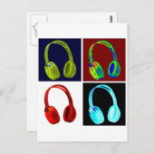 Pop hoofdtelefoon briefkaart (Voorkant / Achterkant)