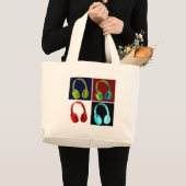 Pop hoofdtelefoon grote tote bag (Voorkant (product))