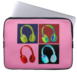 Pop hoofdtelefoon laptop sleeve
