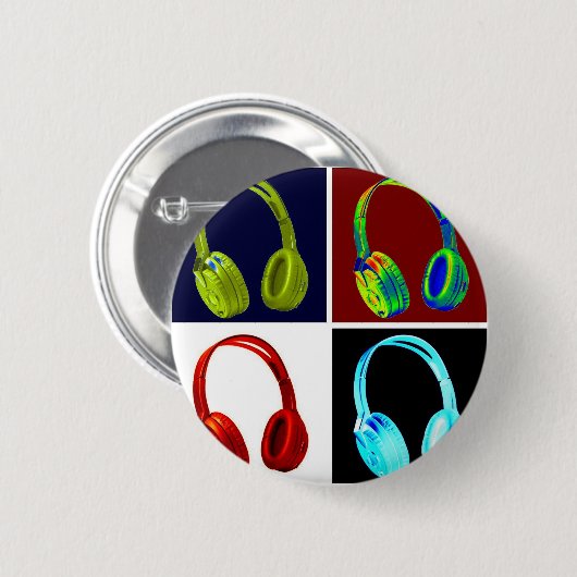 Pop hoofdtelefoon ronde button 5,7 cm (Voorkant /achterkant)