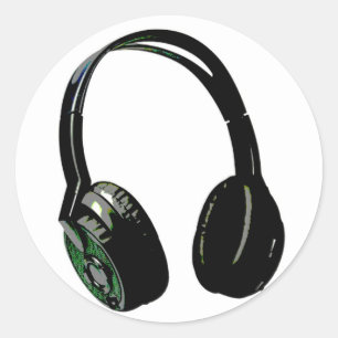 Pop hoofdtelefoon ronde sticker