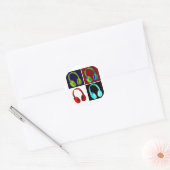 Pop hoofdtelefoon ronde sticker (Envelop)