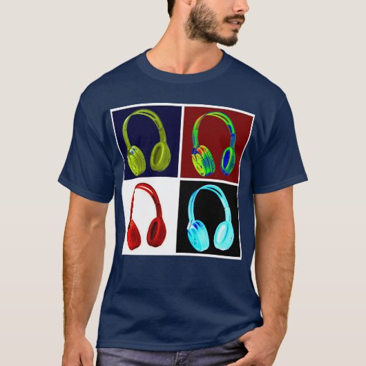 Pop hoofdtelefoon t-shirt (Voorkant)