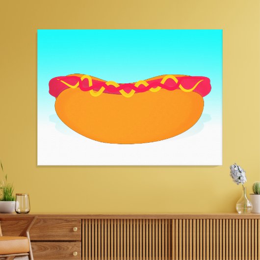 Pop Hot Dog Canvas Afdruk (Insitu (Woonkamer))
