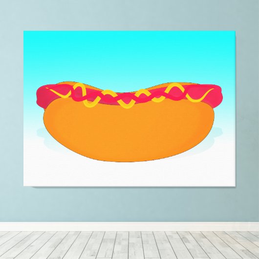 Pop Hot Dog Canvas Afdruk (Insitu (Houten vloer))