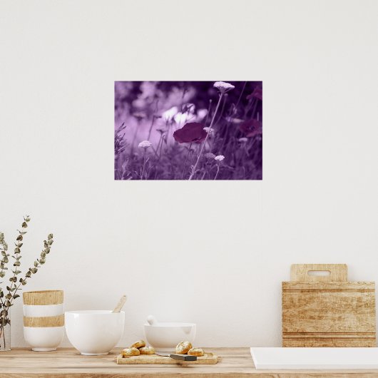 pop-i paarse afdruk poster (Keuken)