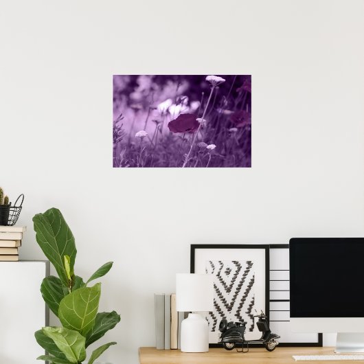 pop-i paarse afdruk poster (Thuiskantoor)