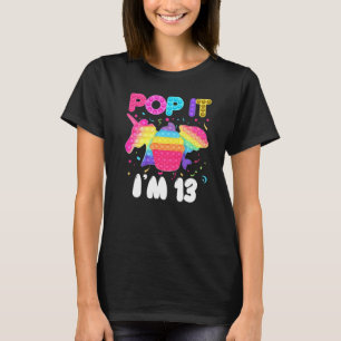 Pop Ik ben 13-jarige Pop Het kleurrijke Unicorn Bu T-shirt
