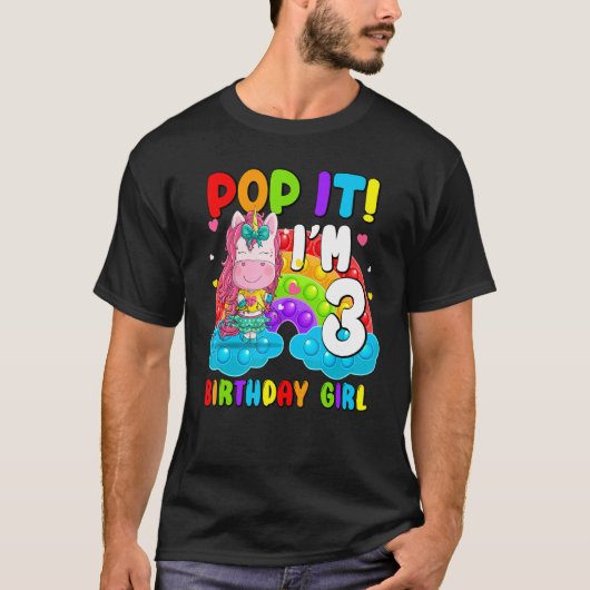 Pop Ik ben 3-jarige Pop Fidget Toys Graphic T-shirt (Voorkant)