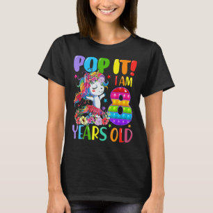 Pop Ik ben 8 jaar oud Fidget Speelgoed Dabbing Uni T-shirt