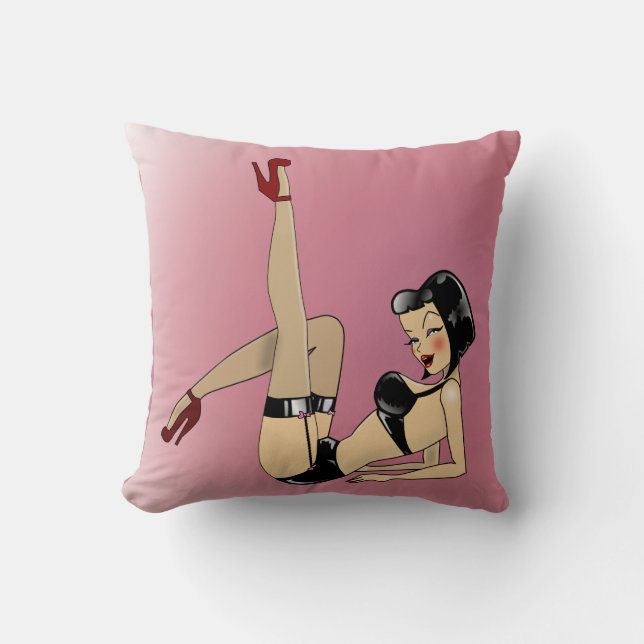  pop in Black lingerie. Kussen (Voorkant)