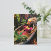 Pop in een badkuip van Planten Fun Garden Art Briefkaart (Staand voorkant)