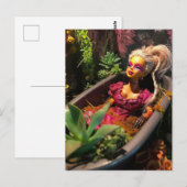 Pop in een badkuip van Planten Fun Garden Art Briefkaart (Voorkant / Achterkant)