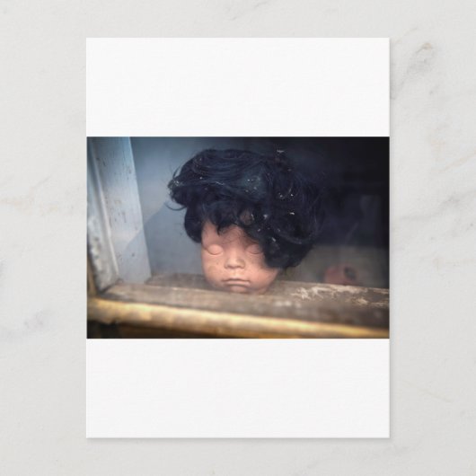  pop in venster met haarklop briefkaart (Voorkant)