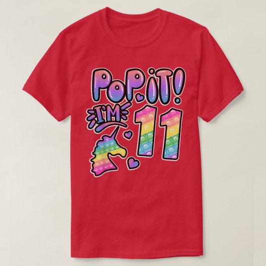 Pop It 11ste verjaardag meisje jongens 11 jaar fid T-shirt (Design voorkant)