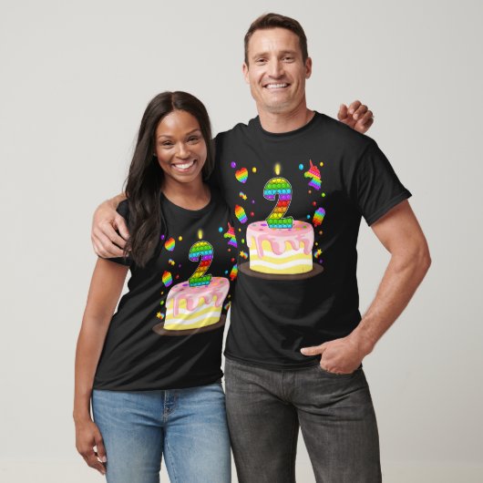 Pop It 2th Birthday Cake Meisjes Jongens 2e jaar o T-shirt (Unisex)