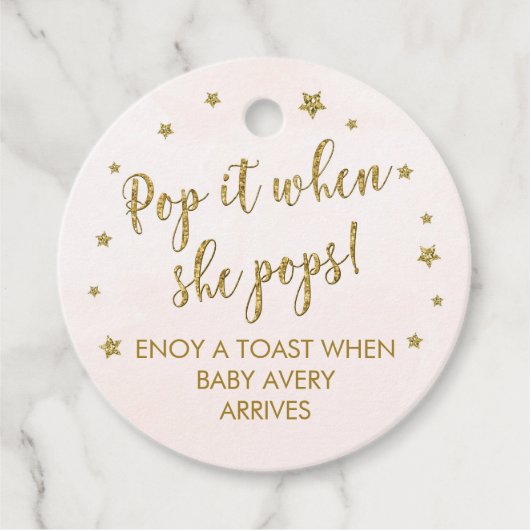 POP IT als ze mini-wijnflesjes labels pop, gunst (Voorkant)