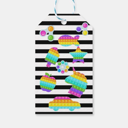 Pop It Birthday Invitation, Pop Fidget Invitation, Cadeaulabel (Achterkant)