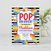 Pop It Birthday Invitation, Pop Fidget Invitation, Kaart (Staand voorkant)