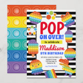 Pop It Birthday Invitation, Pop Fidget Invitation, Kaart (Voorkant / Achterkant)
