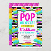 Pop It Birthday Invitation, Pop Fidget Invitation, Kaart (Voorkant / Achterkant)