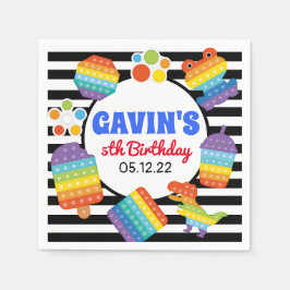 Pop It Birthday Napkins, Fidget Favor Napkins Servet