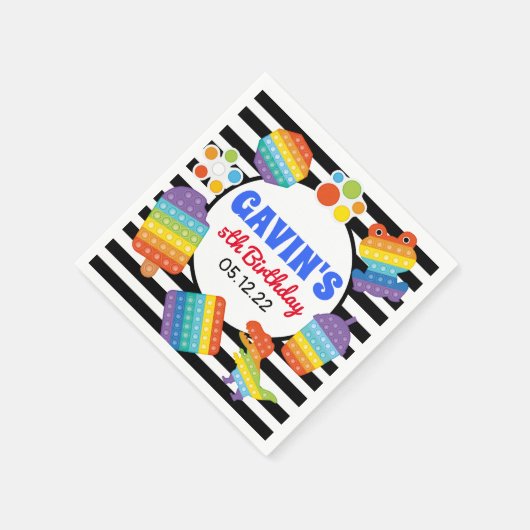 Pop It Birthday Napkins, Fidget Favor Napkins Servet (Hoek)