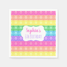 Pop It Birthday Party Napkins, Girl Birthday