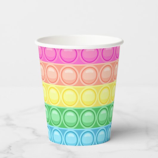 Pop It Birthday Party Paper Cup, Girl Birthday Papieren Bekers (Achterkant)