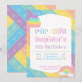 Pop It Birthday Party Pastel Pop Bubble Fidget Kaart (Voorkant / Achterkant)